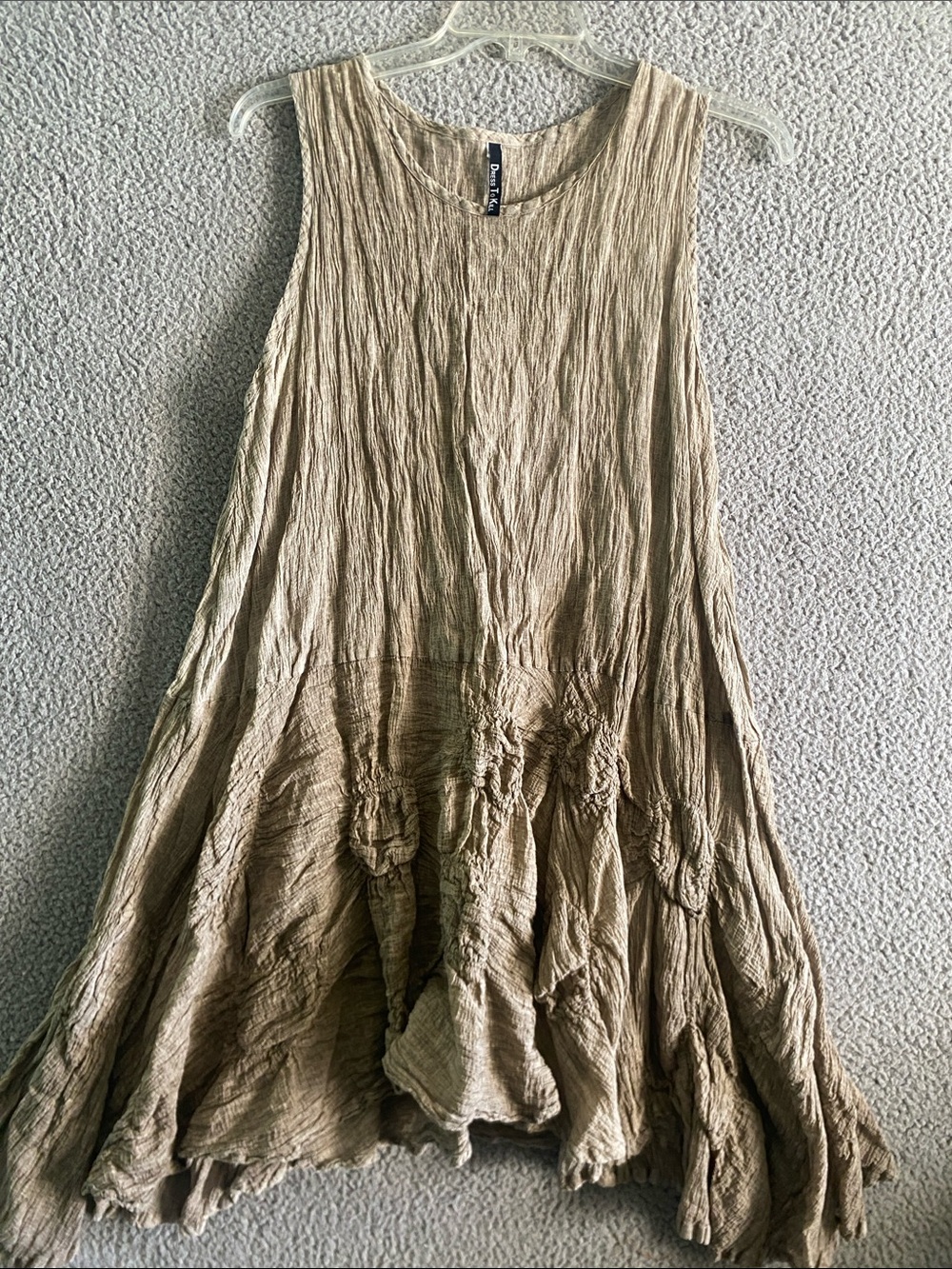 Dress to kill Lagenlook gauzy dress Light Taupe Crinkled Womens fits most boho